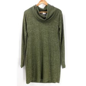 Cabi Womens Green Solice Olive Cowl Neck‎ Pullover Sweater Dress Size XS #4016